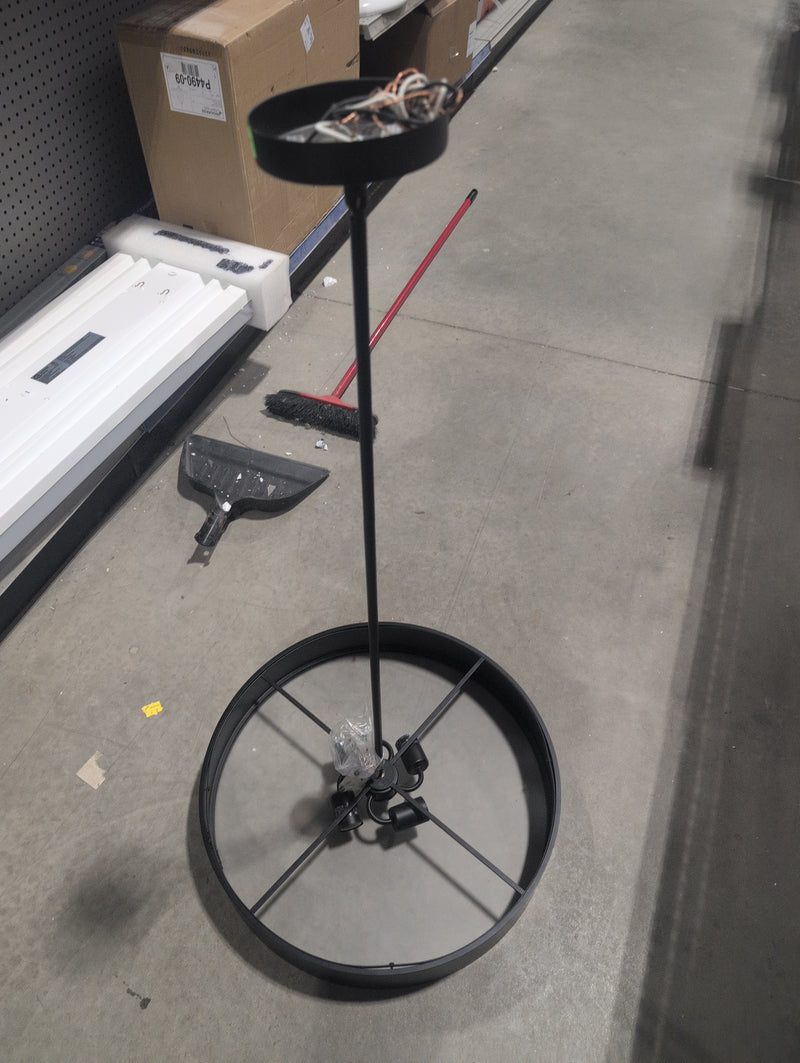 4 Light Black Drum Pendant Light