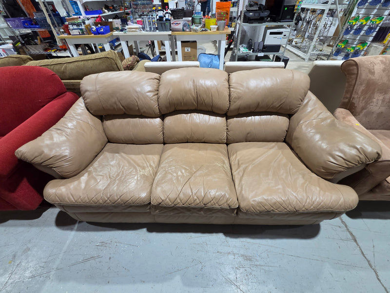 Light Brown Three-Seater Sofa