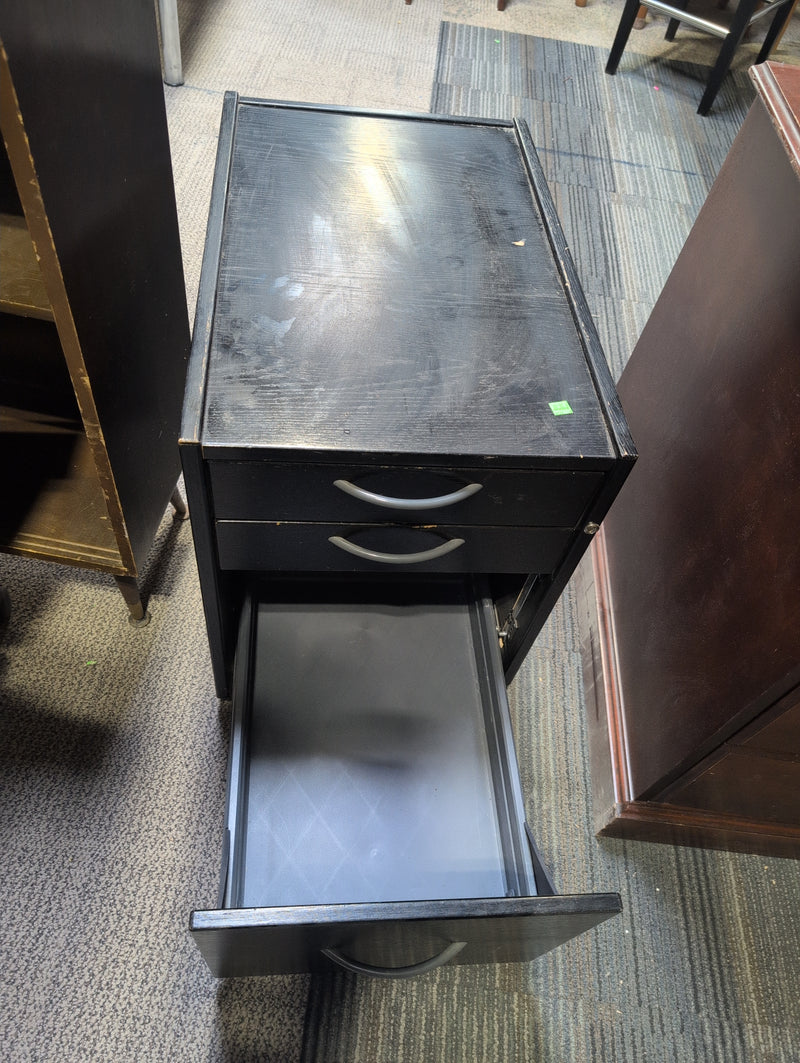 Wheeled Filing Cabinet, Black