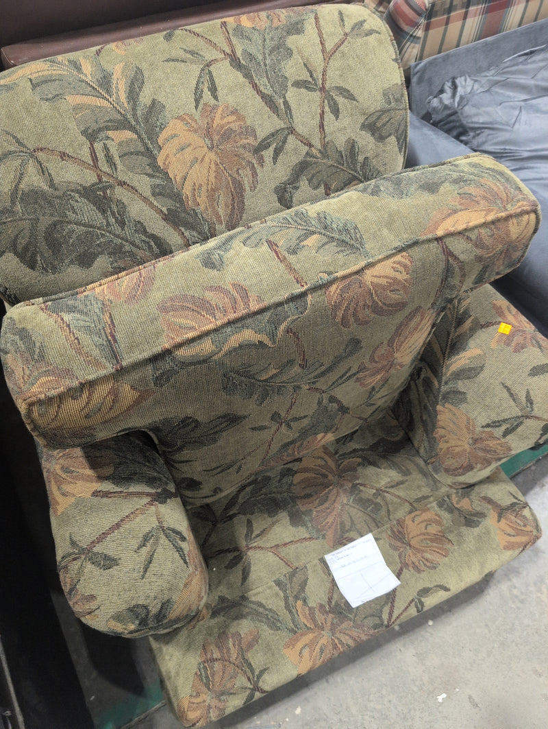 Green Floral Armchair