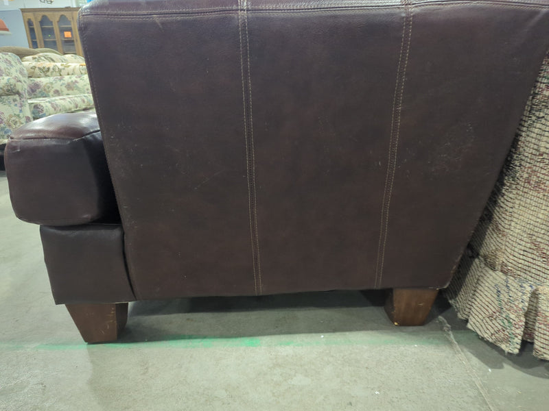 Brown Leather 3-Seater Sofa