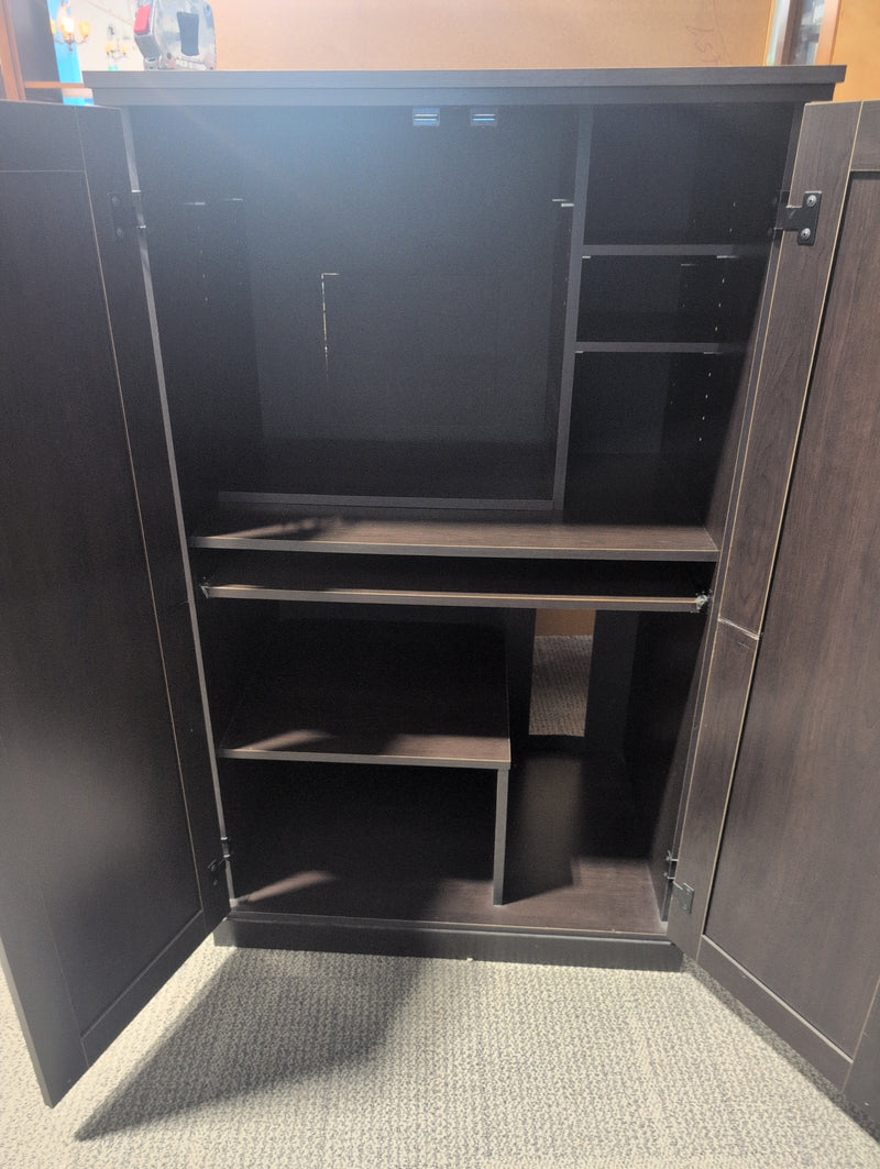 Varied Shelving Unit with Pull Out Shelf, Black
