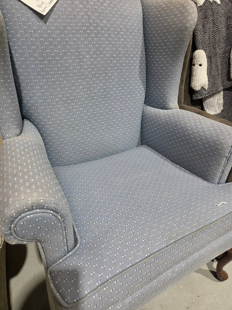 Light Blue Wingback Armchair
