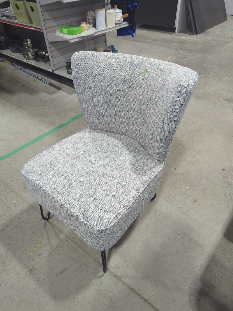 Accent Chair in Herringbone Pattern with Hairpin Legs