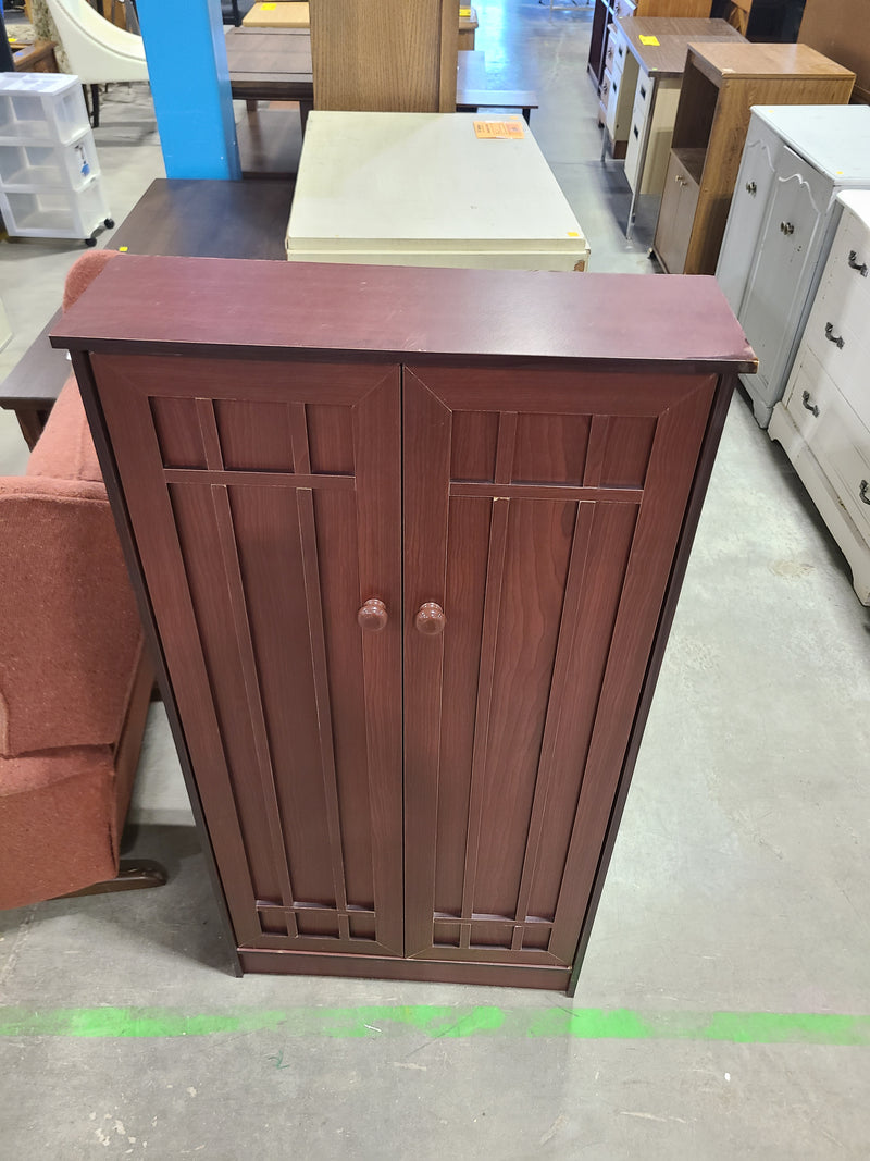 Mission Style Cherry Finish Storage Cabinet / Pantry