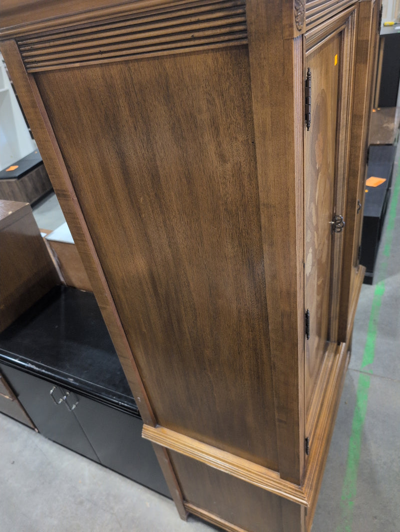 Light Brown Wardrobe with Floral Designs
