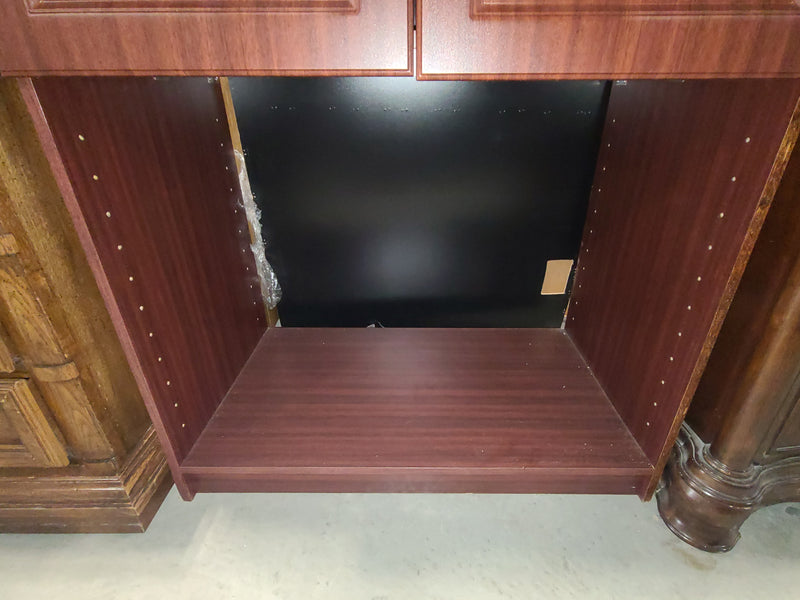 Reddish-Brown Two-Door Wardrobe Armoire