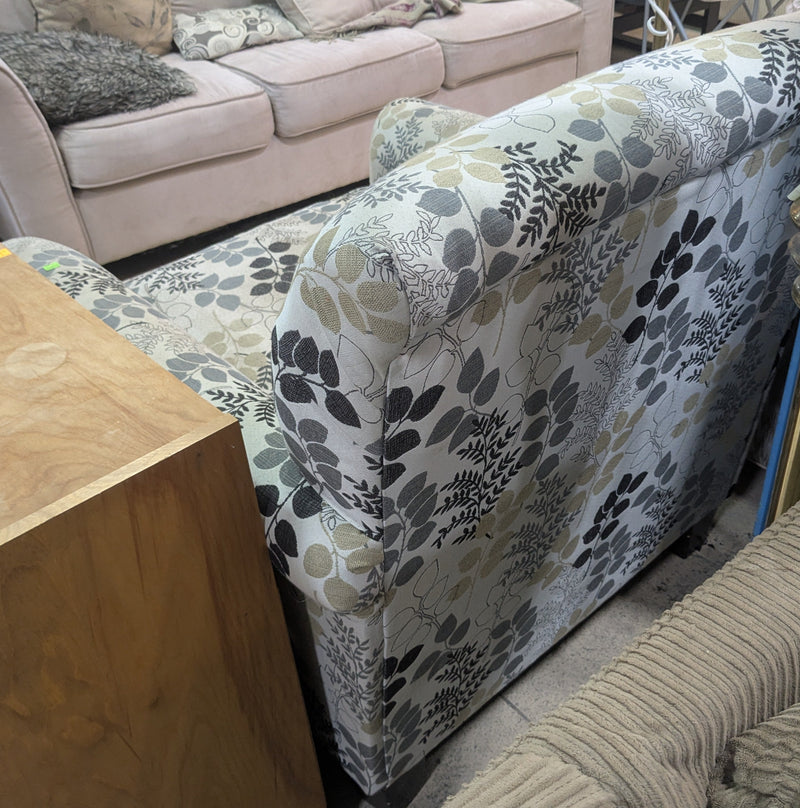 Beige Botanical Patterned Armchair