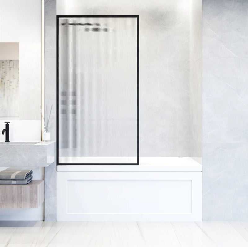 Vigo Matte Black Clear Glass Shower Screen Door