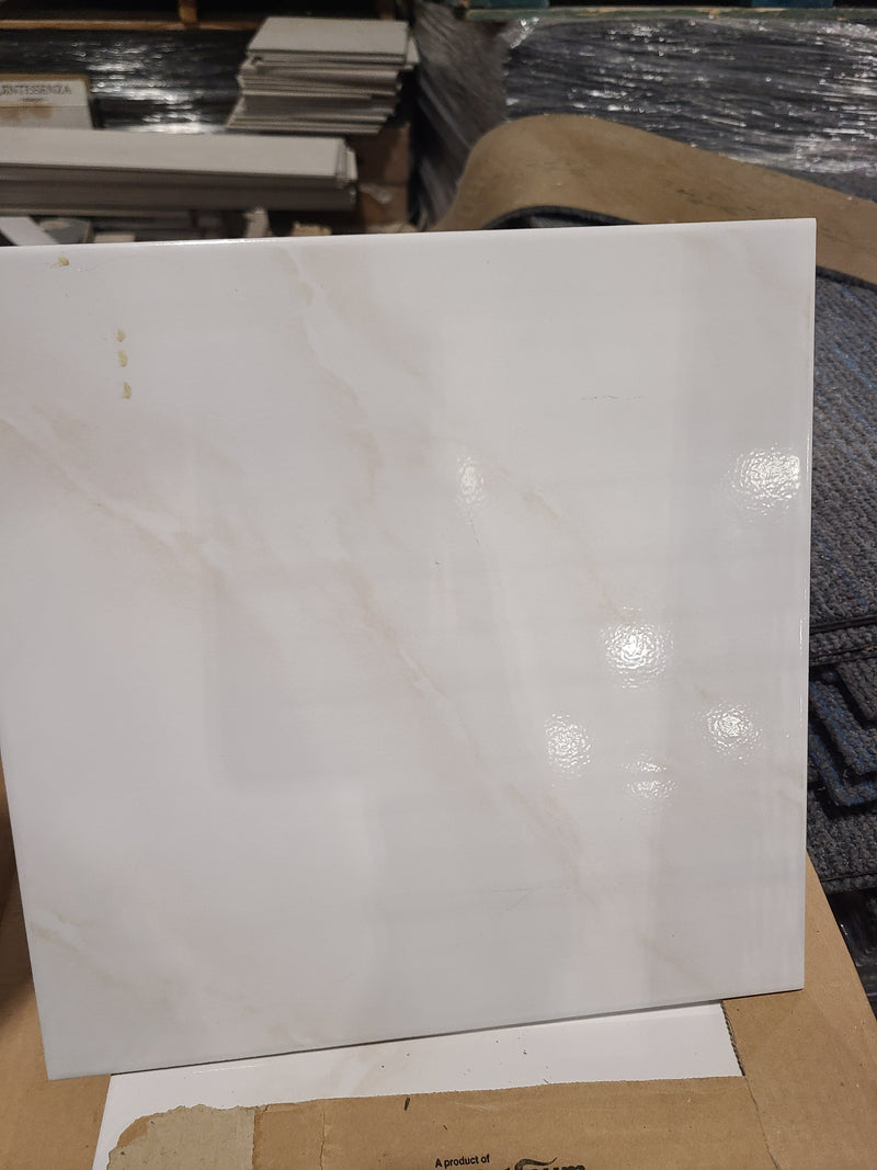 Elegant Caledonia Beige Marble-look Ceramic Floor Tiles