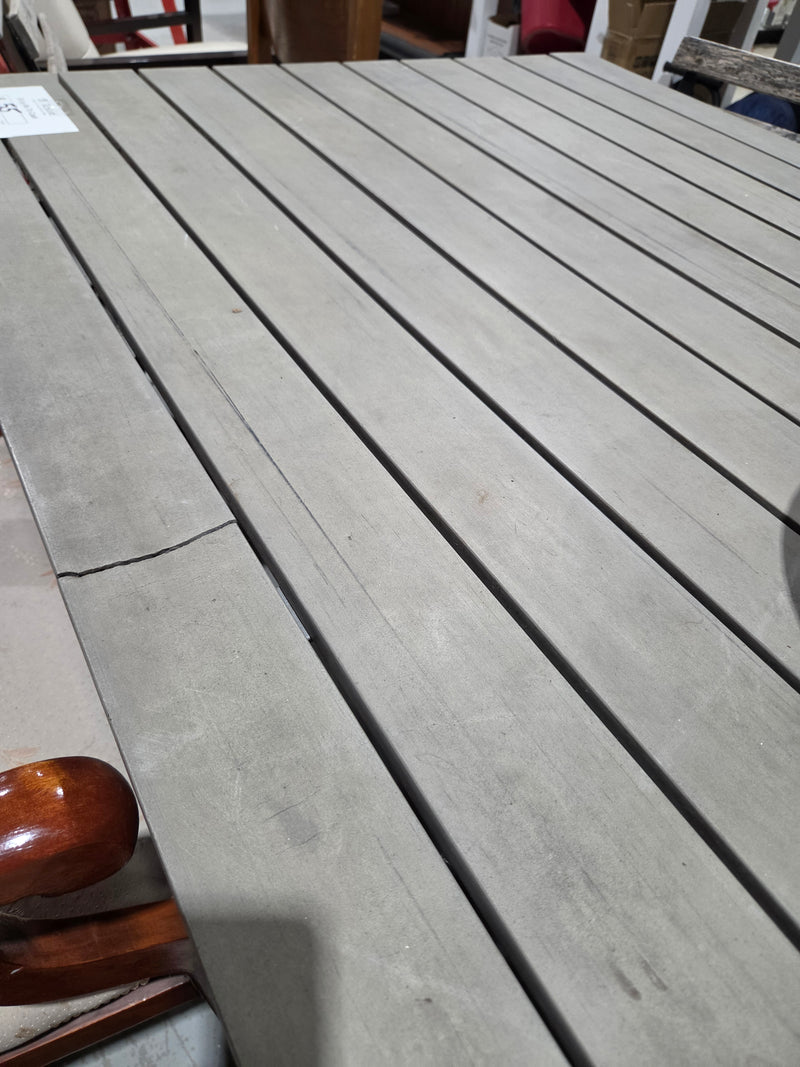 Modern Rectangular Slatted Outdoor Dining Table