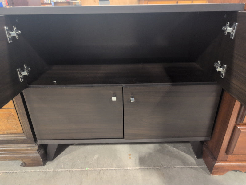 4 Door, 2 Shelf Storage Unit, Black