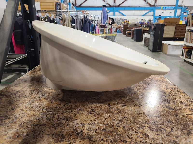 Oval Ceramic Drop-In Bathroom Sink Basin