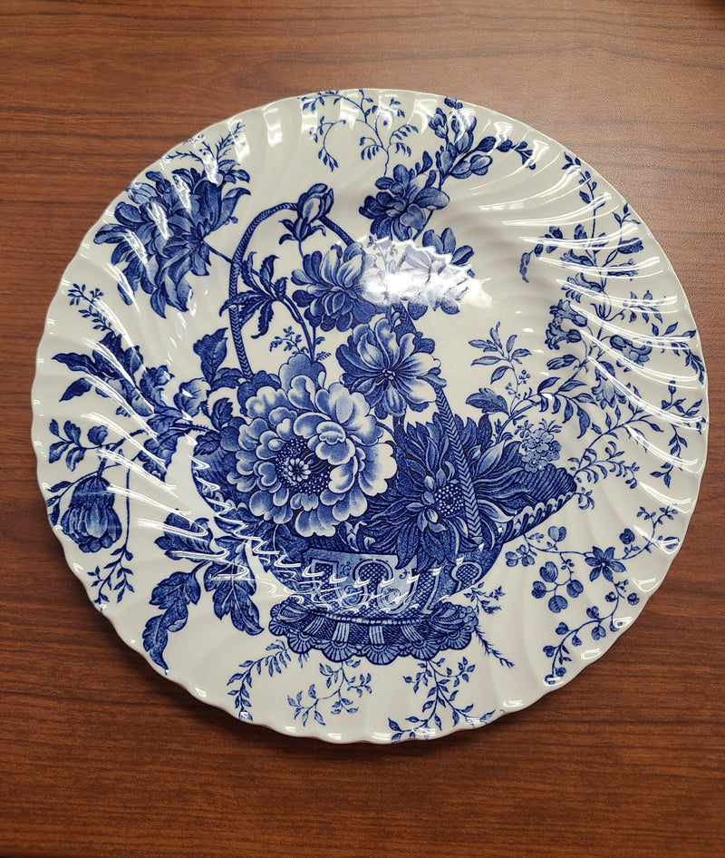 Vintage Royal Crownford Burleigh "Charlotte" Blue & White 14-Piece Dinnerware Set