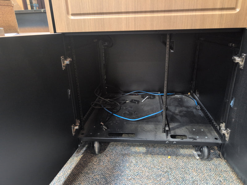 Desk and Large Cabinet Combo with Wheels and Pull out Keyboard and Mouse Holder