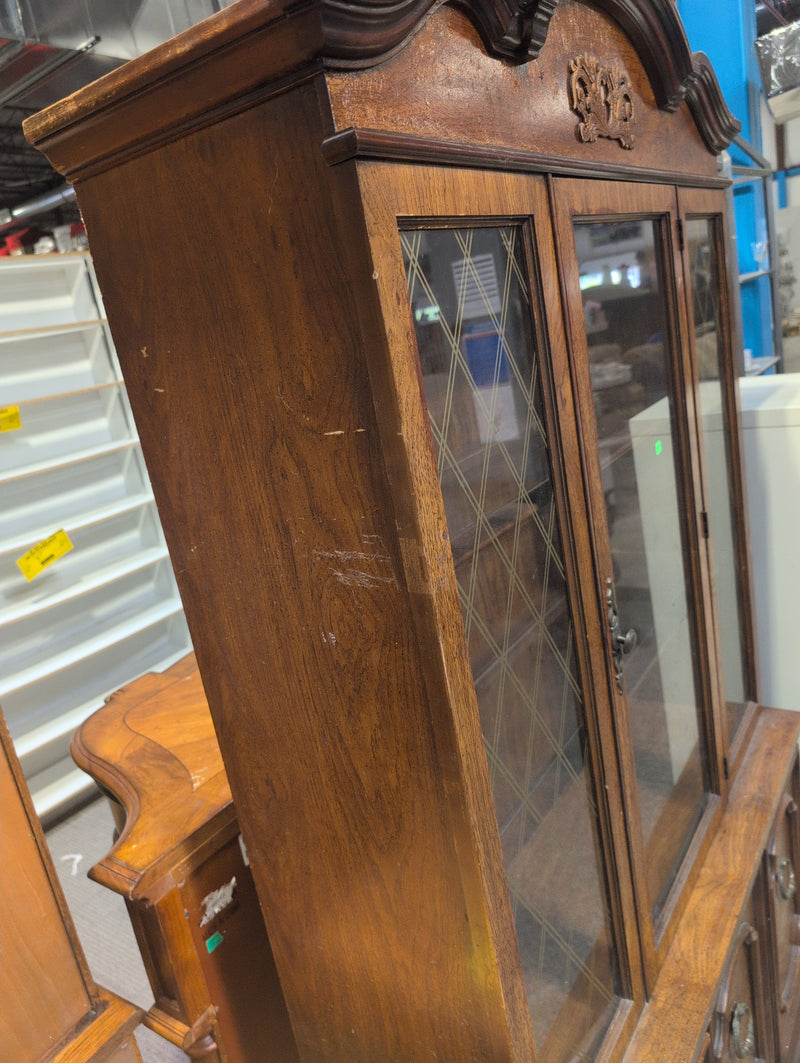 Wooden Buffet with Plastic Shelves