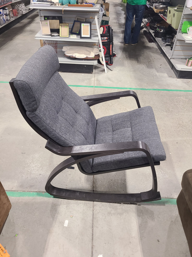 Modern Charcoal Gray Bentwood Rocking Chair
