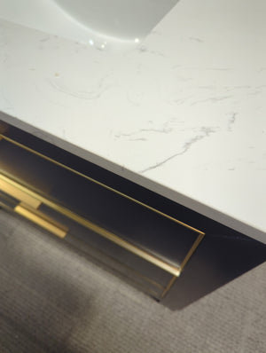 Royal Blue with White Marble 36" Vanity