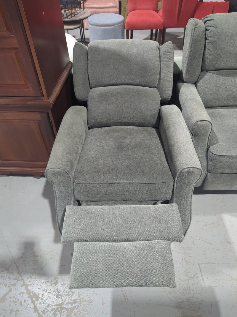 Green Fabric Reclining Armchair