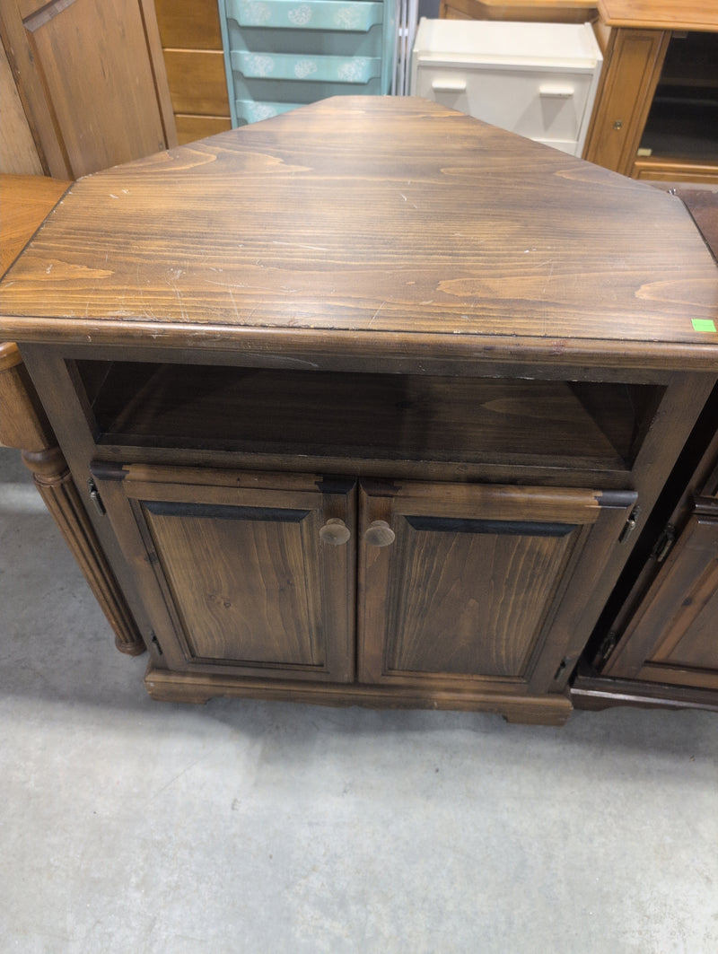 Wooden Corner TV Stand with Storage
