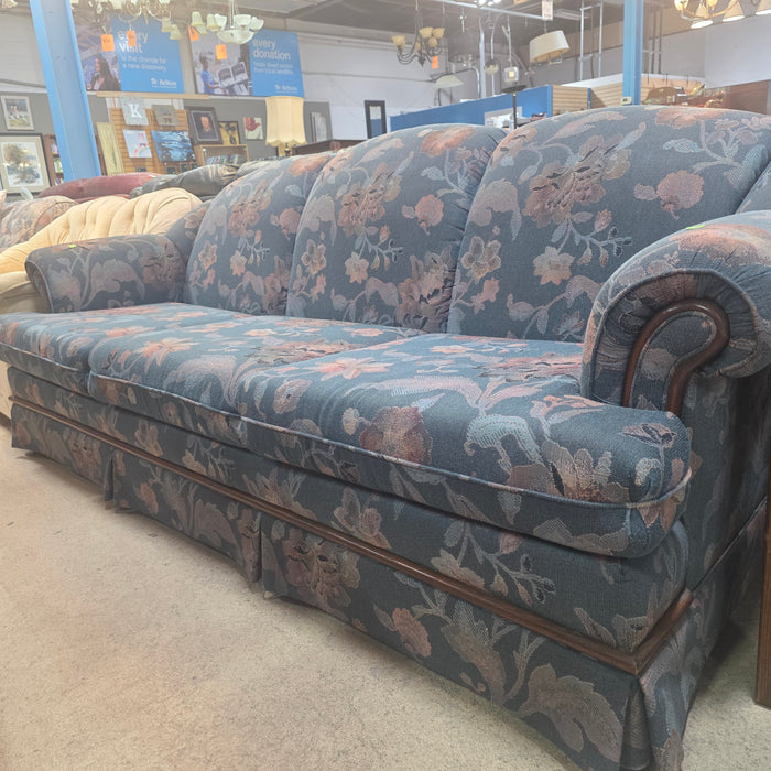 Traditional Green Floral Couch