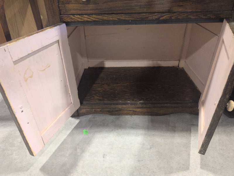 Oak Wood Cabinet with Drawer