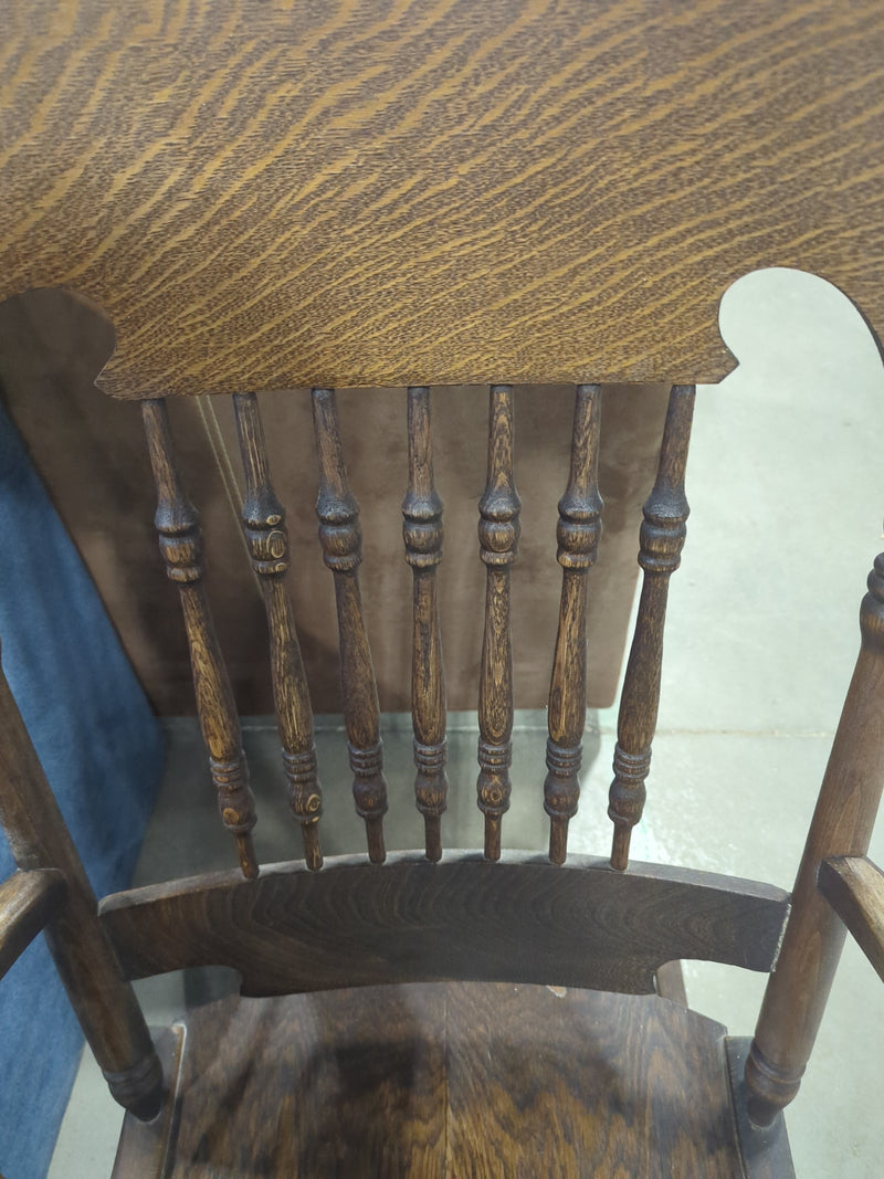 Pressed-back Oak Rocking Chair