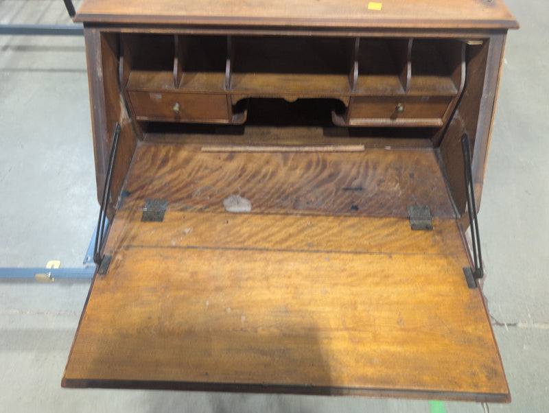Vintage Carved Secretaries Desk with Lock and Key