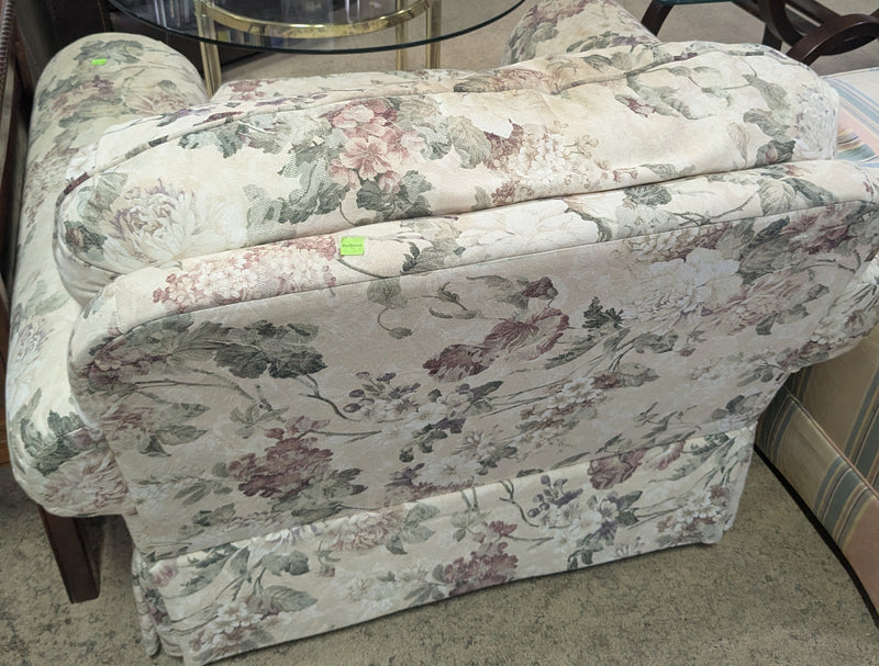 Beige Floral Armchair