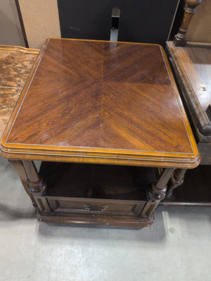 Wooden Tiered Coffee Table with Storage Drawer