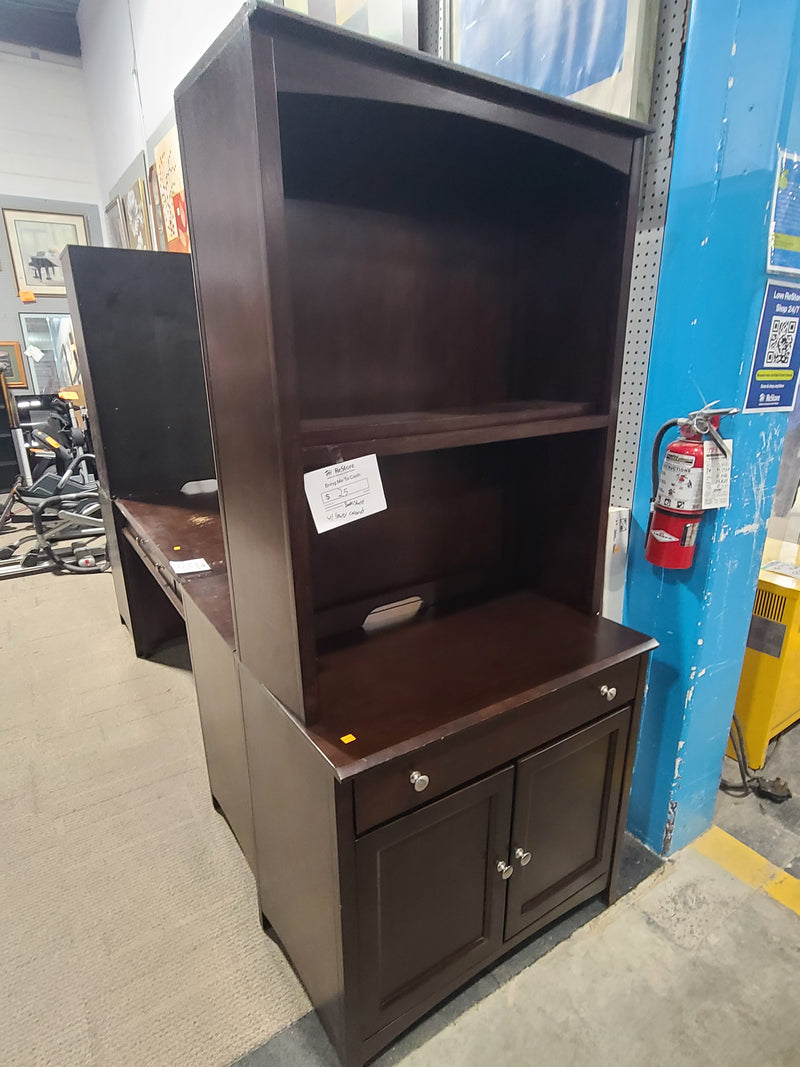 Excellent Condition Versatile Dark Wood Hutch and Cabinet Combo