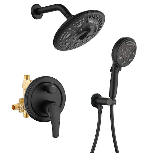 New Matte Black Concealed Shower System with Pressure Balance Valve