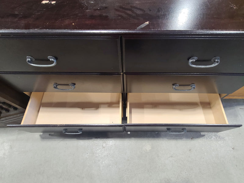 Vintage-Inspired Dark Espresso 6-Drawer Double Dresser