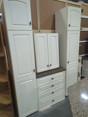 White kitchen with large island