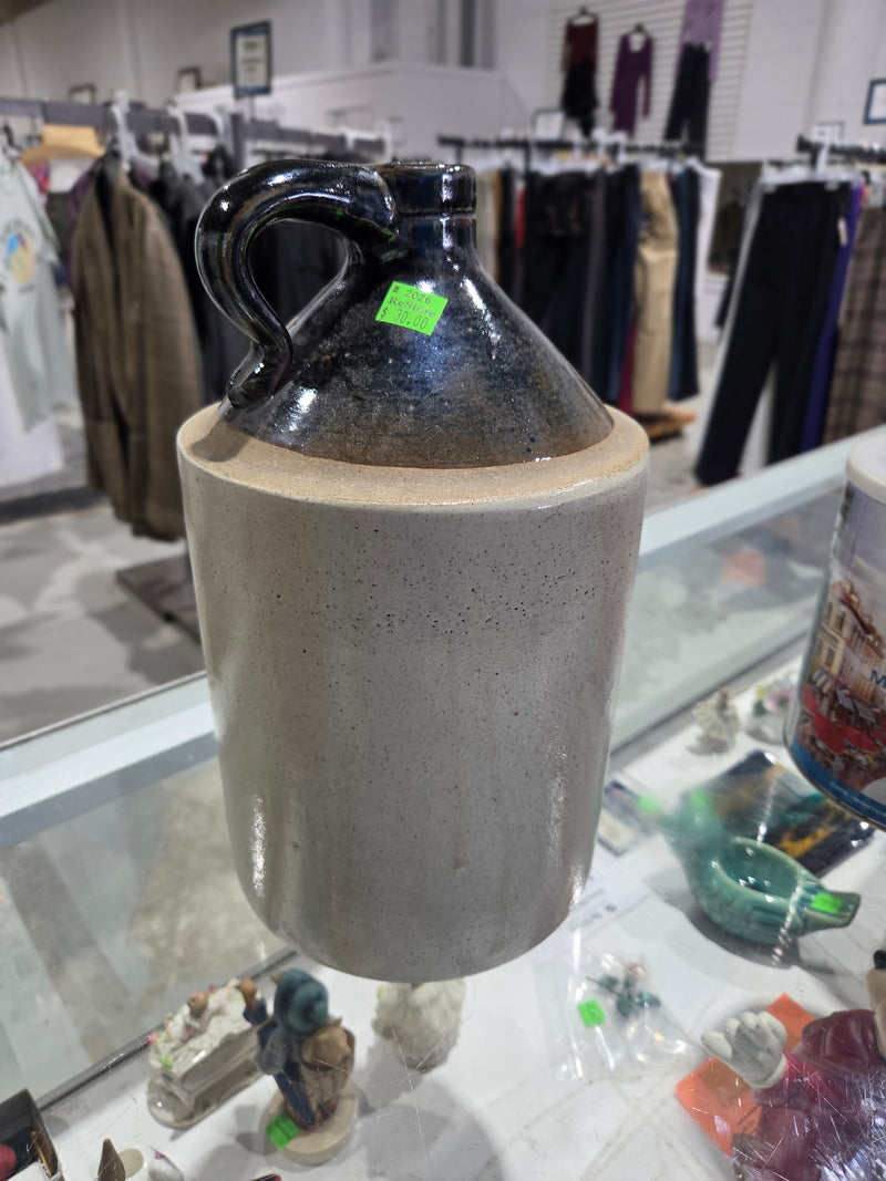 Vintage Two-Tone Stoneware Whisky Jug