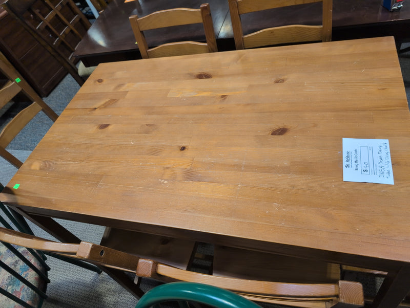 IKEA Brown Dining Table with 6 Dining Chairs