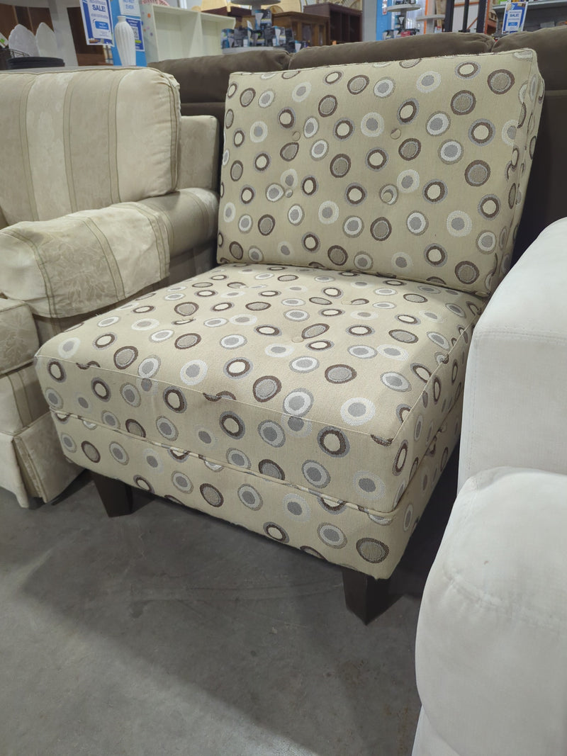 Armless Accent Chair with Concentric Circles