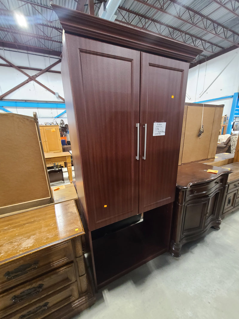 Reddish-Brown Two-Door Wardrobe Armoire