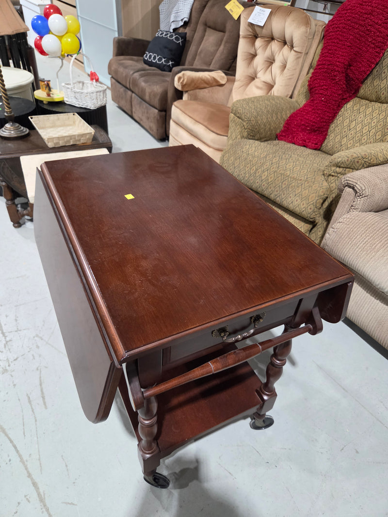 Vintage Drop-Leaf Tea Cart