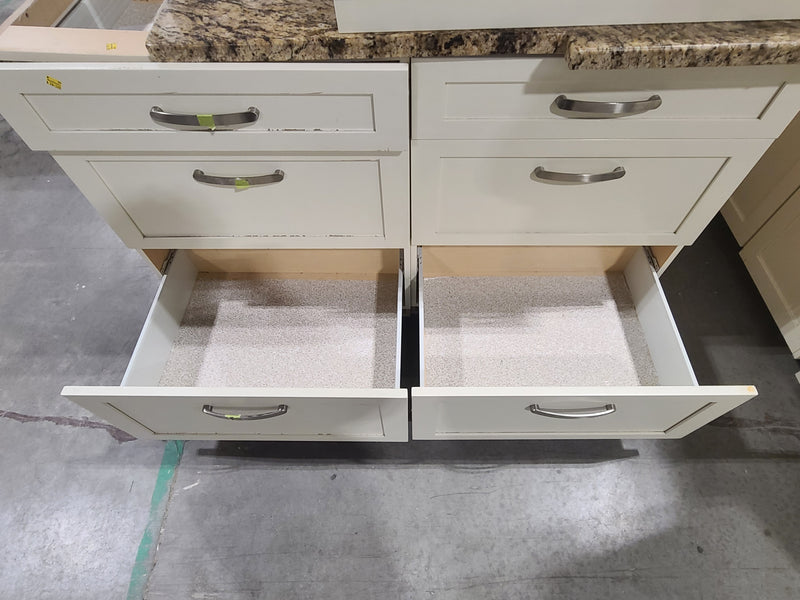 Elegant White Raised-Panel Full Kitchen Cabinet Set