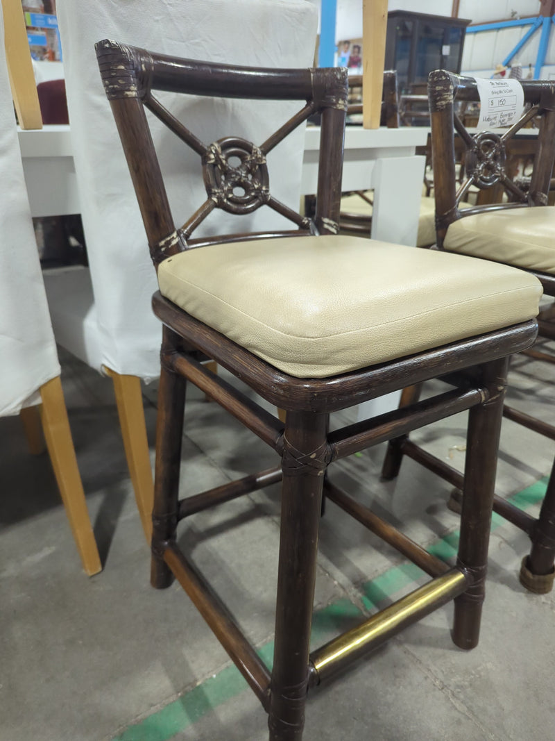 McGuire Bamboo + Raw Hide Bar Stool