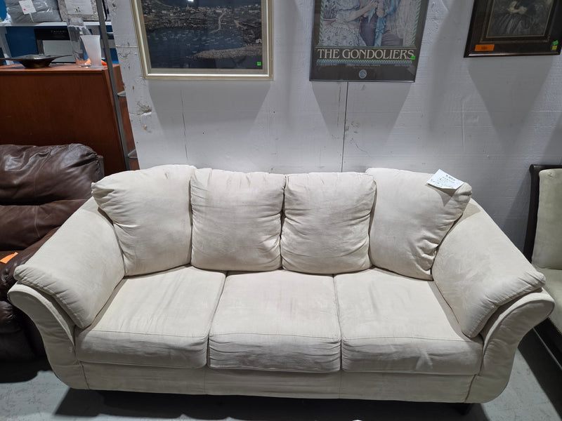 Plush Cream Colored 3-Seater Sofa