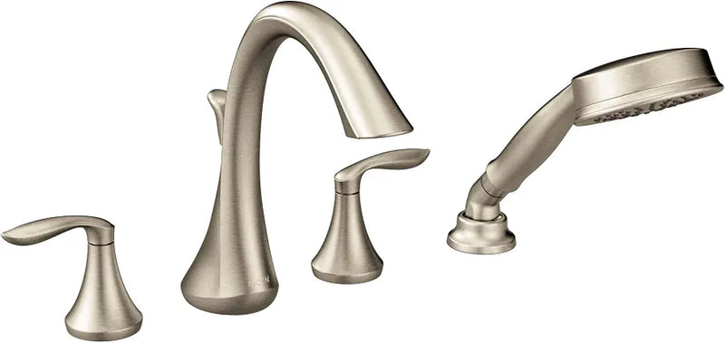 Moen Eva® 2-Handle Roman Tub Faucet Trim Kit with Hand Shower in Brushed Nickel