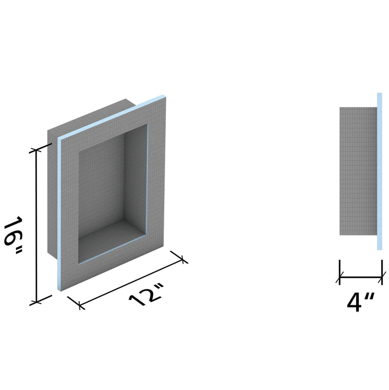 Wedi 16" x 12" Square Edge Prefabricated Waterproof Shower Niche