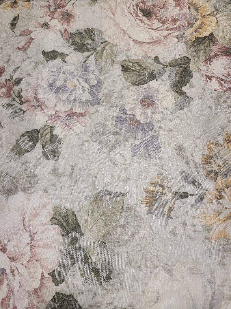 Classic Rolled-Arm Floral Upholstered Armchair with Base Skirt