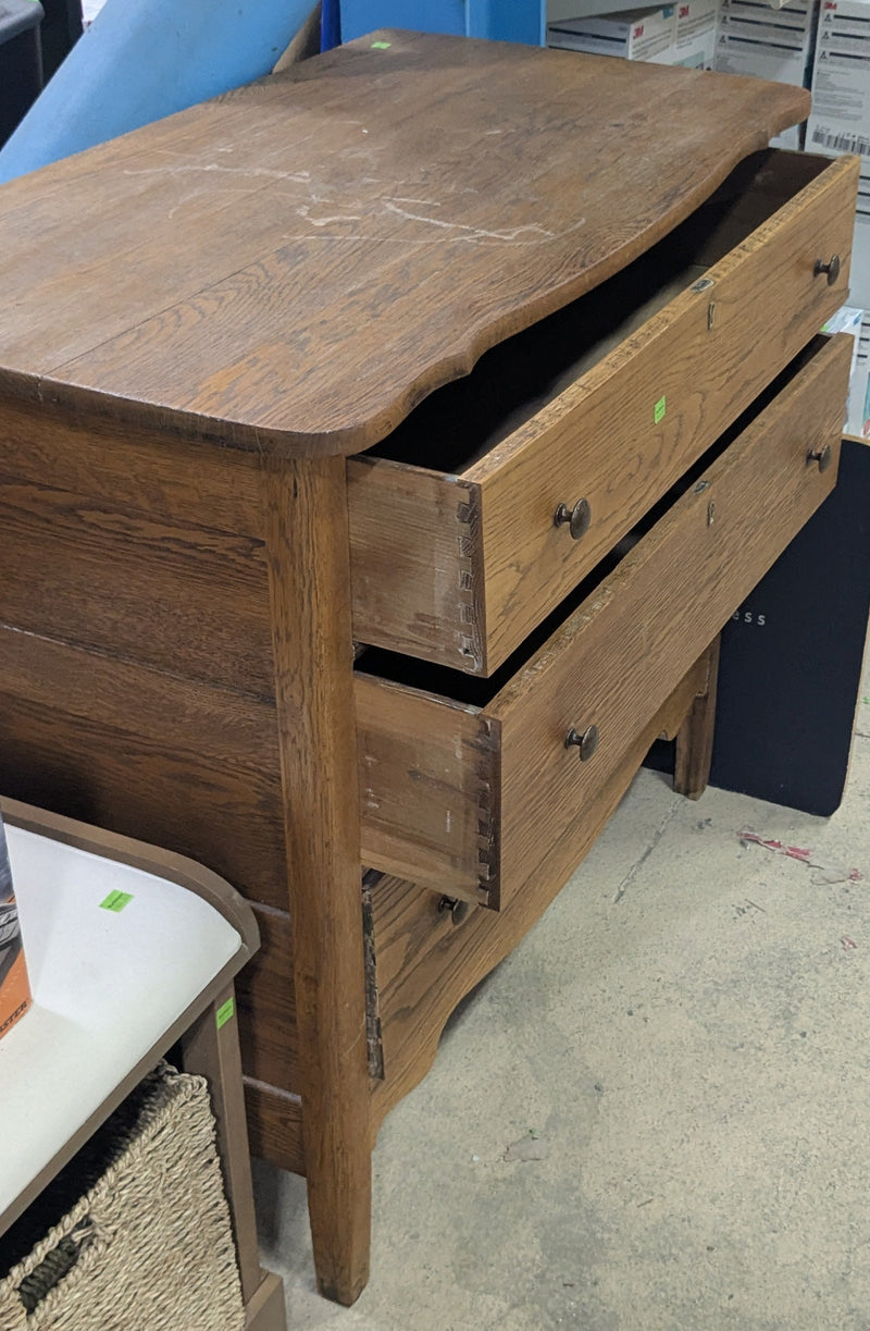 Antique 3-Drawer Farmhouse Style Wood Dresser
