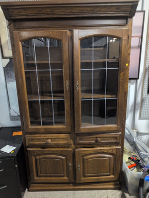 Wooden China Cabinet with Glass Windowed Doors