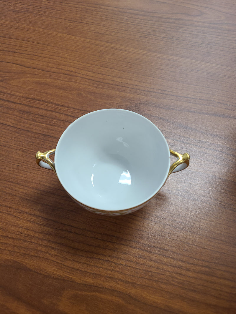 Vintage Bernardaud Limoges Fine China Cream Soup Specialty Set – "Doreen" Pattern (18 Pieces)