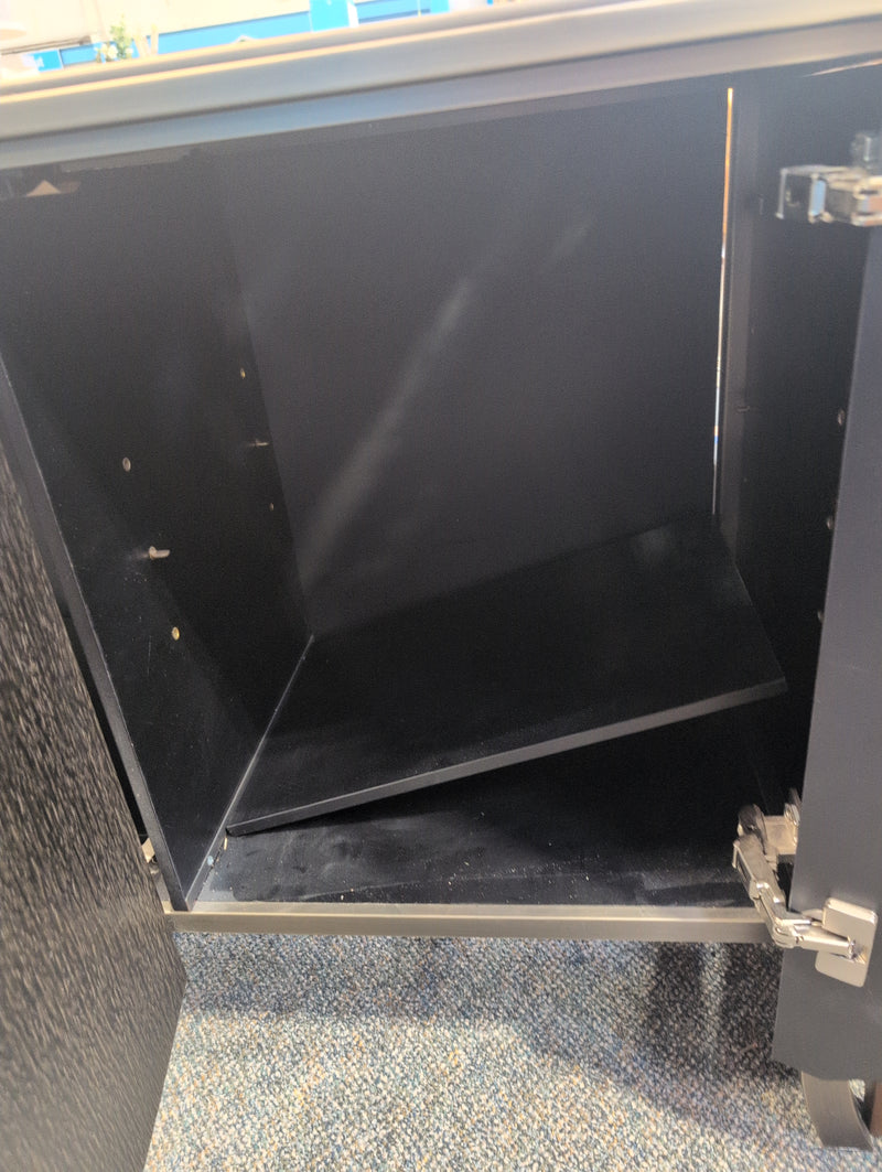 Black Glasstop Hallway Table with Shelves