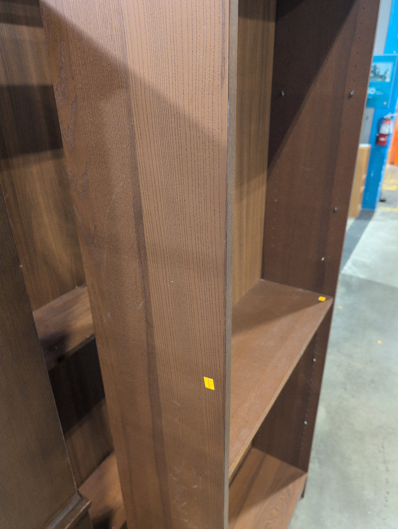 Dark Wood Grain Veneered Bookcase